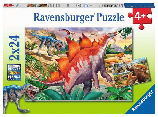 Ravensburger Puzzle 2 X 24 Teile Wilde Urzeittiere