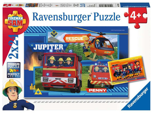 Ravensburger Puzzle 2 X 24 Teile Wasser marsch mit Sam