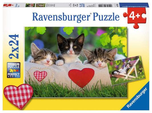 Ravensburger Puzzle 2 X 24 Teile Verschlafene Kätzchen