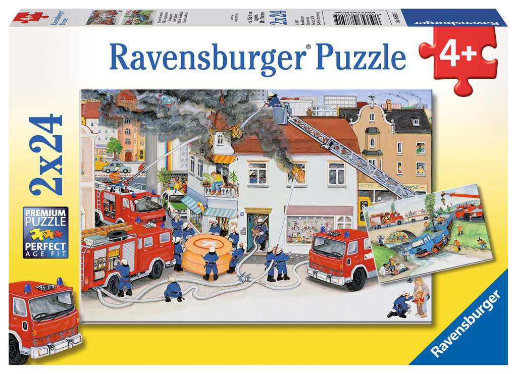 Ravensburger Puzzle 2 X 24 Teile Bei der Feuerwehr