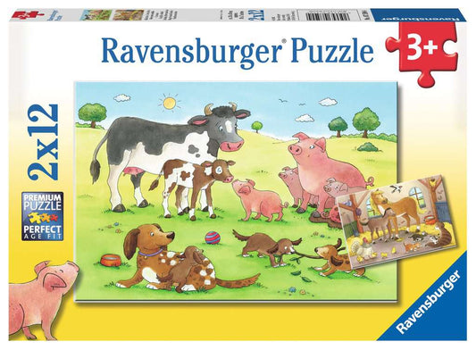Ravensburger Puzzle 2 X 12 Teile Glückliche Tierfamilien