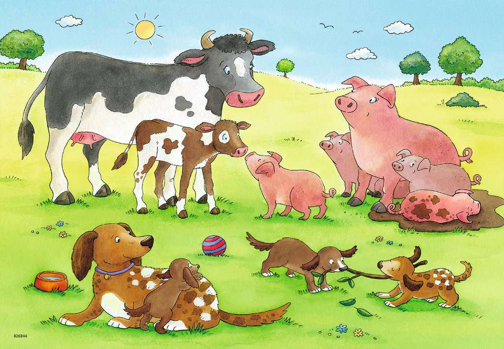 Ravensburger Puzzle 2 X 12 Teile Glückliche Tierfamilien