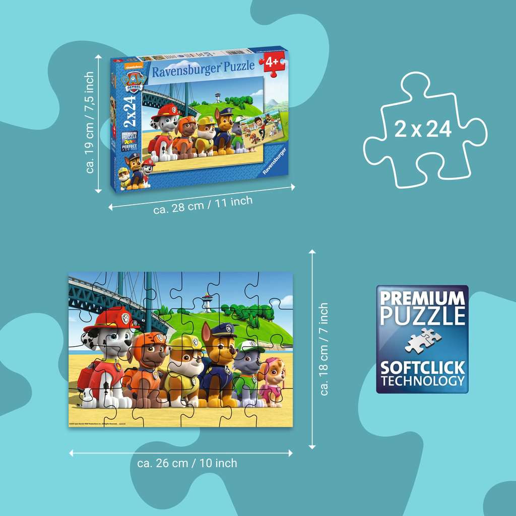 Ravensburger Puzzle 2 X 24 Teile Heldenhafte Hunde