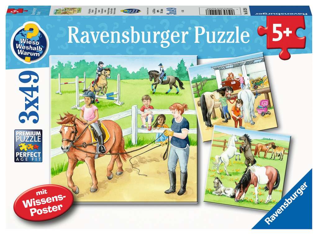 Ravensburger Puzzle 3 X 49 Teile Ein Tag auf dem Reiterhof