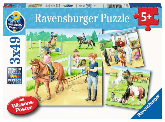 Ravensburger Puzzle 3 X 49 Teile Ein Tag auf dem Reiterhof