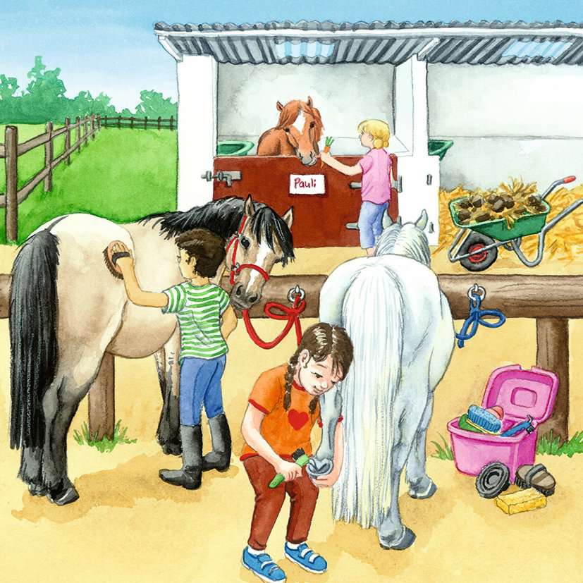 Ravensburger Puzzle 3 X 49 Teile Ein Tag auf dem Reiterhof