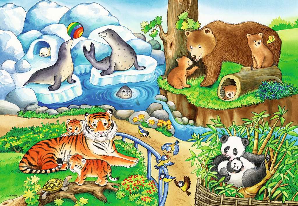 Ravensburger Puzzle 2 X 12 Teile Tiere im Zoo