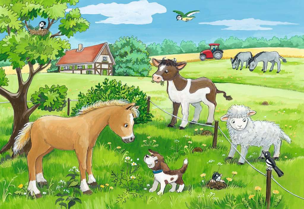 Ravensburger Puzzle 2 X 12 Teile Tierkinder auf dem Land