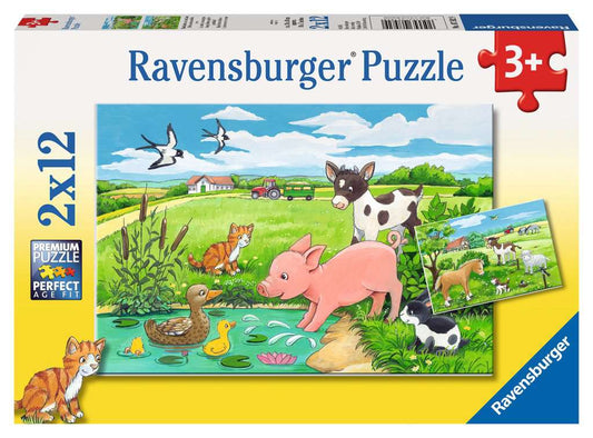 Ravensburger Puzzle 2 X 12 Teile Tierkinder auf dem Land