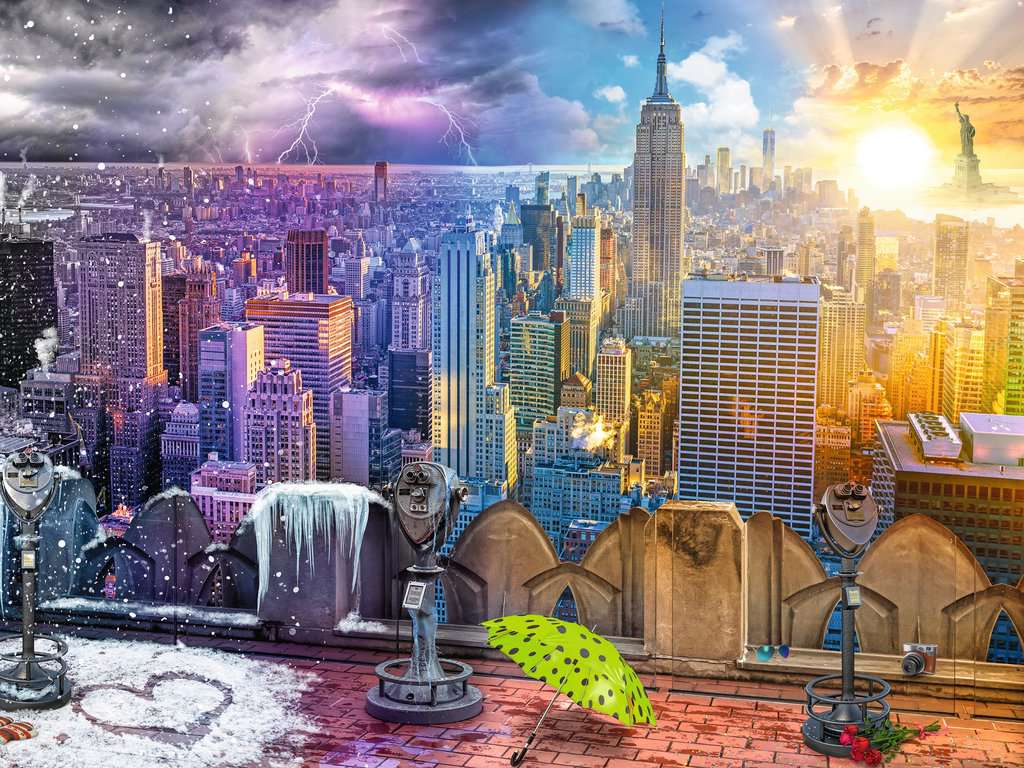 Ravensburger Puzzle 1500 Teile New York im Winter und Sommer