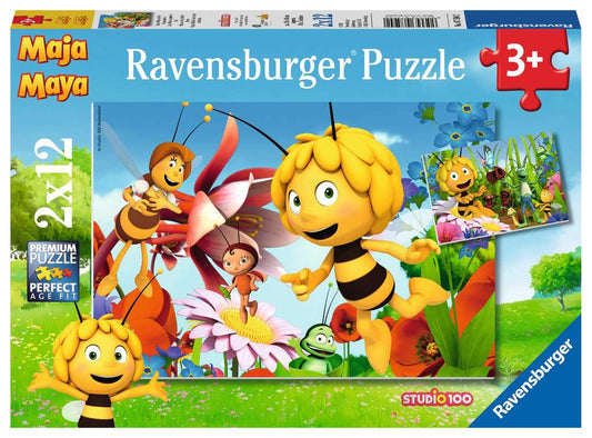 Ravensburger Puzzle 2 X 12 Teile Biene Maja auf der Blumenwiese