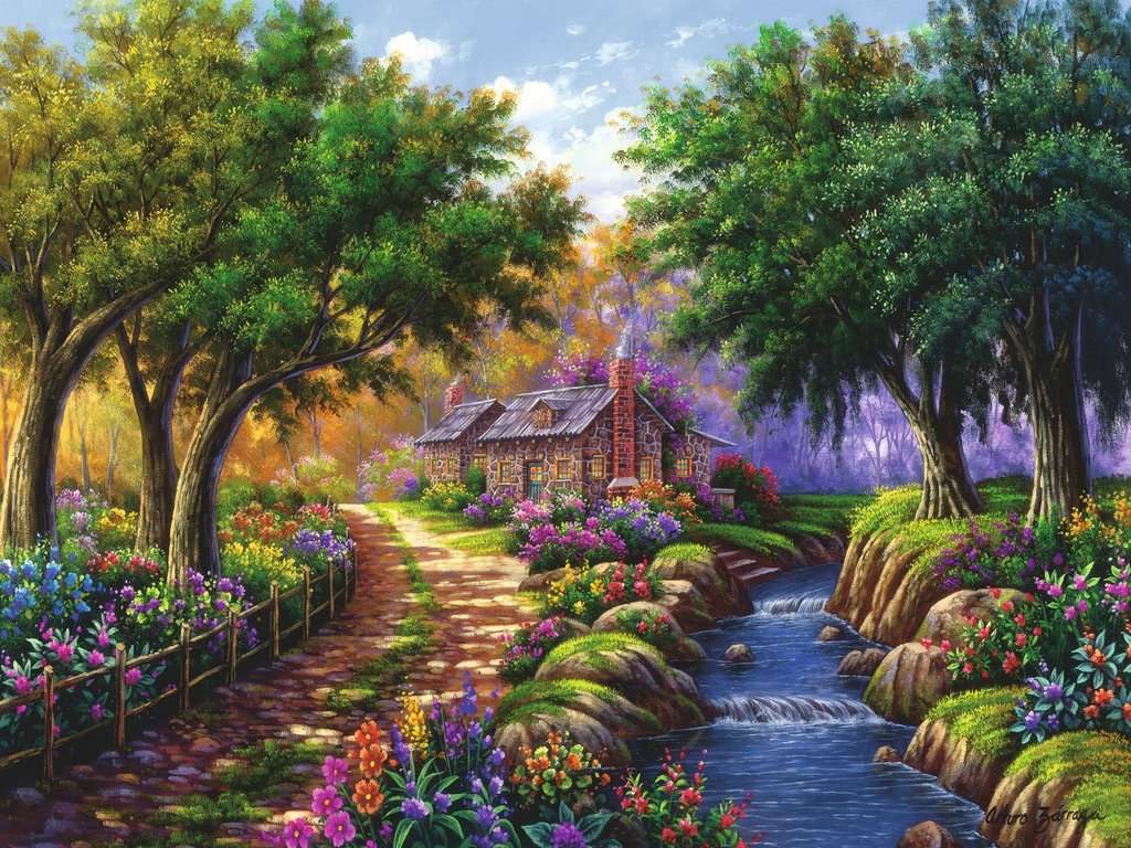 Ravensburger Puzzle 1500 Teile Cottage am Fluß