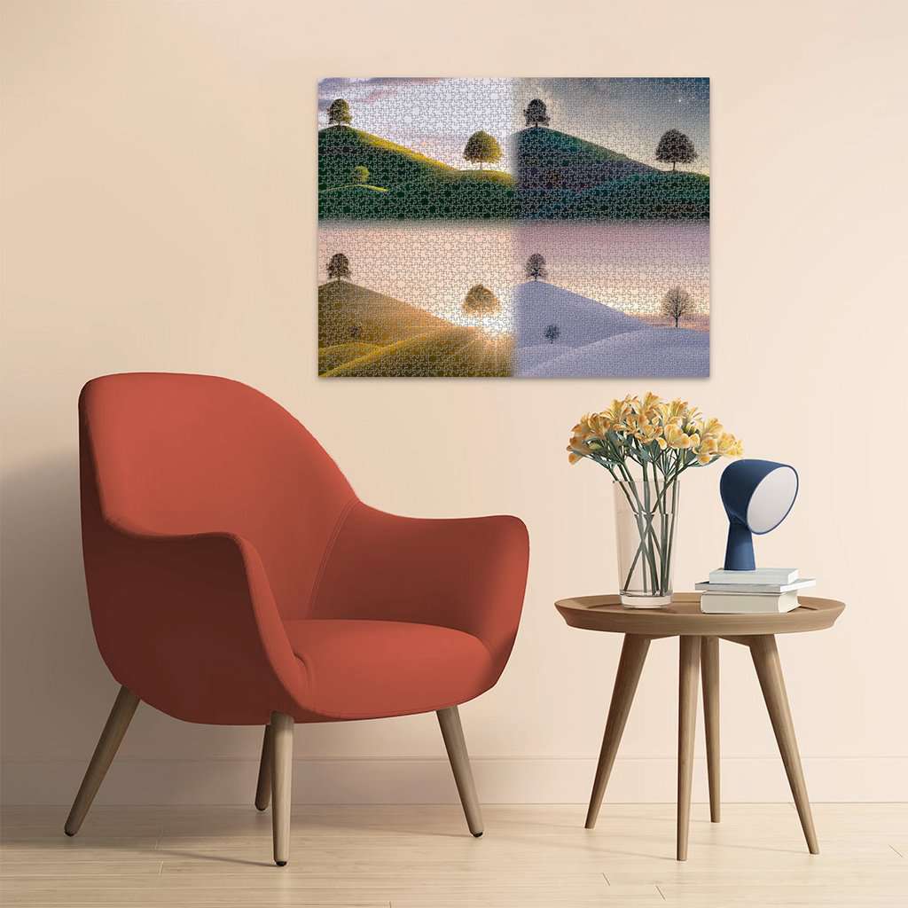 Ravensburger Puzzle 2000 Teile Stimmungsvolle Bäume und Berge