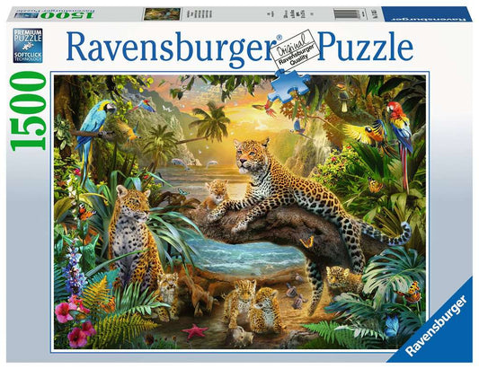 Ravensburger Puzzle 1500 Teile Leopardenfamilie im Dschungel