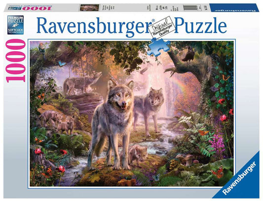 Ravensburger Puzzle 1000 Teile Wolfsfamilie im Sommer