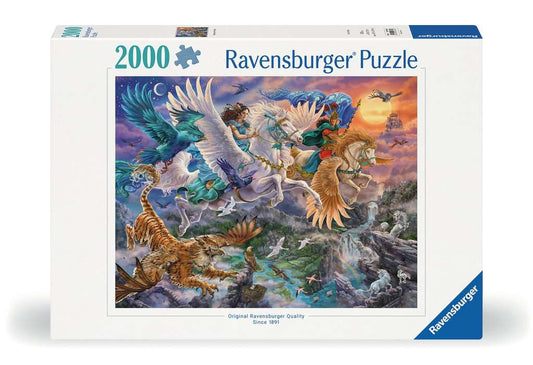 Ravensburger Puzzle 2000 Teile Auf dem Pegasus durch die Lüfte