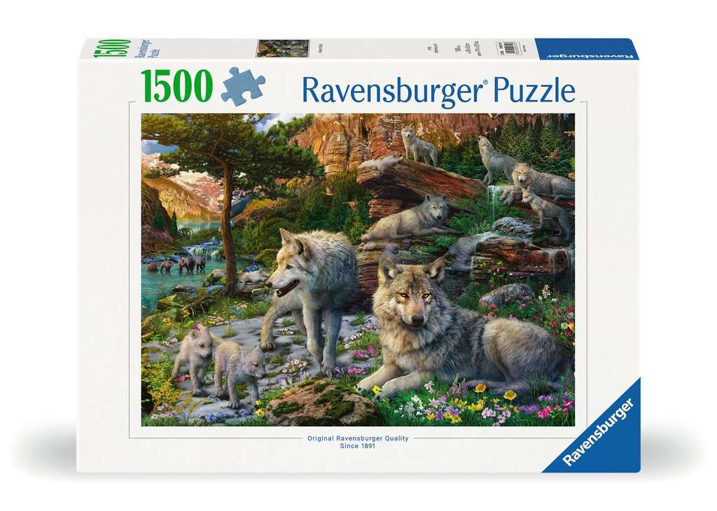 Ravensburger Puzzle 1500 Teile Wolfsrudel im Frühlingserwachen