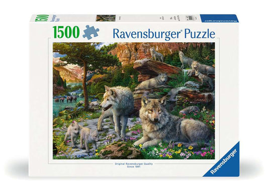 Ravensburger Puzzle 1500 Teile Wolfsrudel im Frühlingserwachen