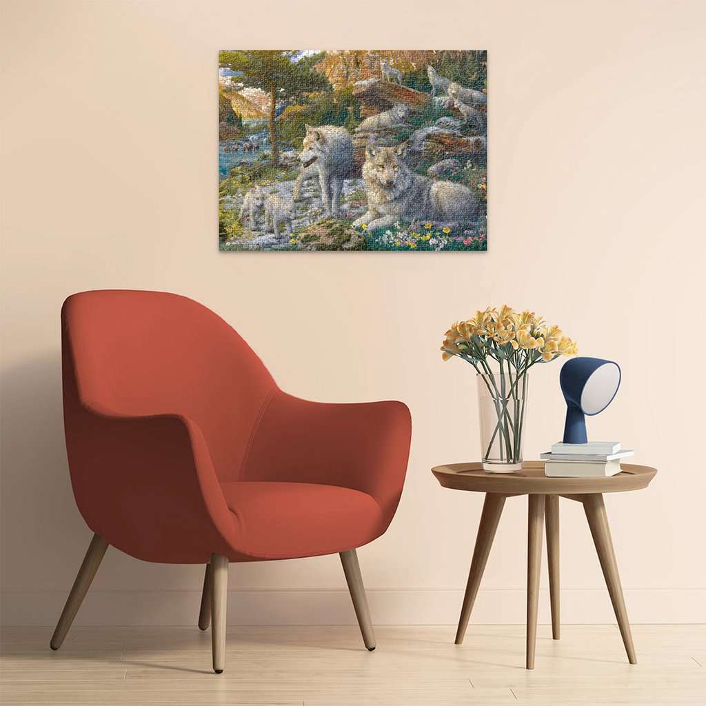 Ravensburger Puzzle 1500 Teile Wolfsrudel im Frühlingserwachen