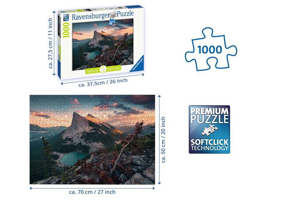 Ravensburger Puzzle 1000 Teile Abends in den Rocky Mountains