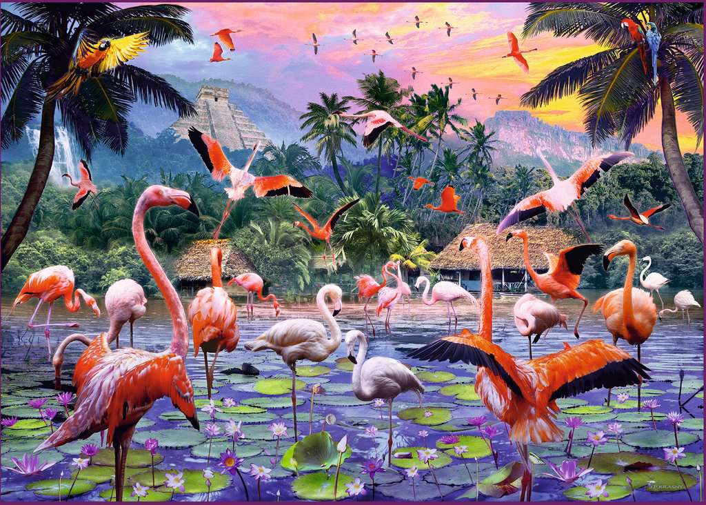 Ravensburger Puzzle 1000 Teile Pinke Flamingos