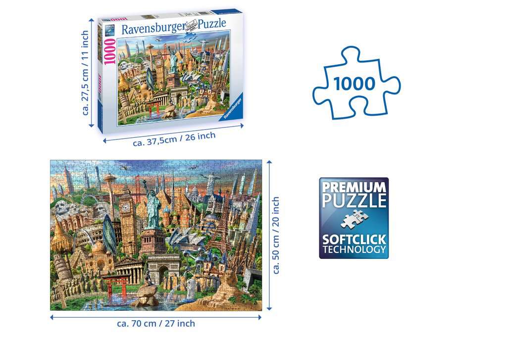 Ravensburger Puzzle 1000 Teile Sehenswürdigkeiten weltweit