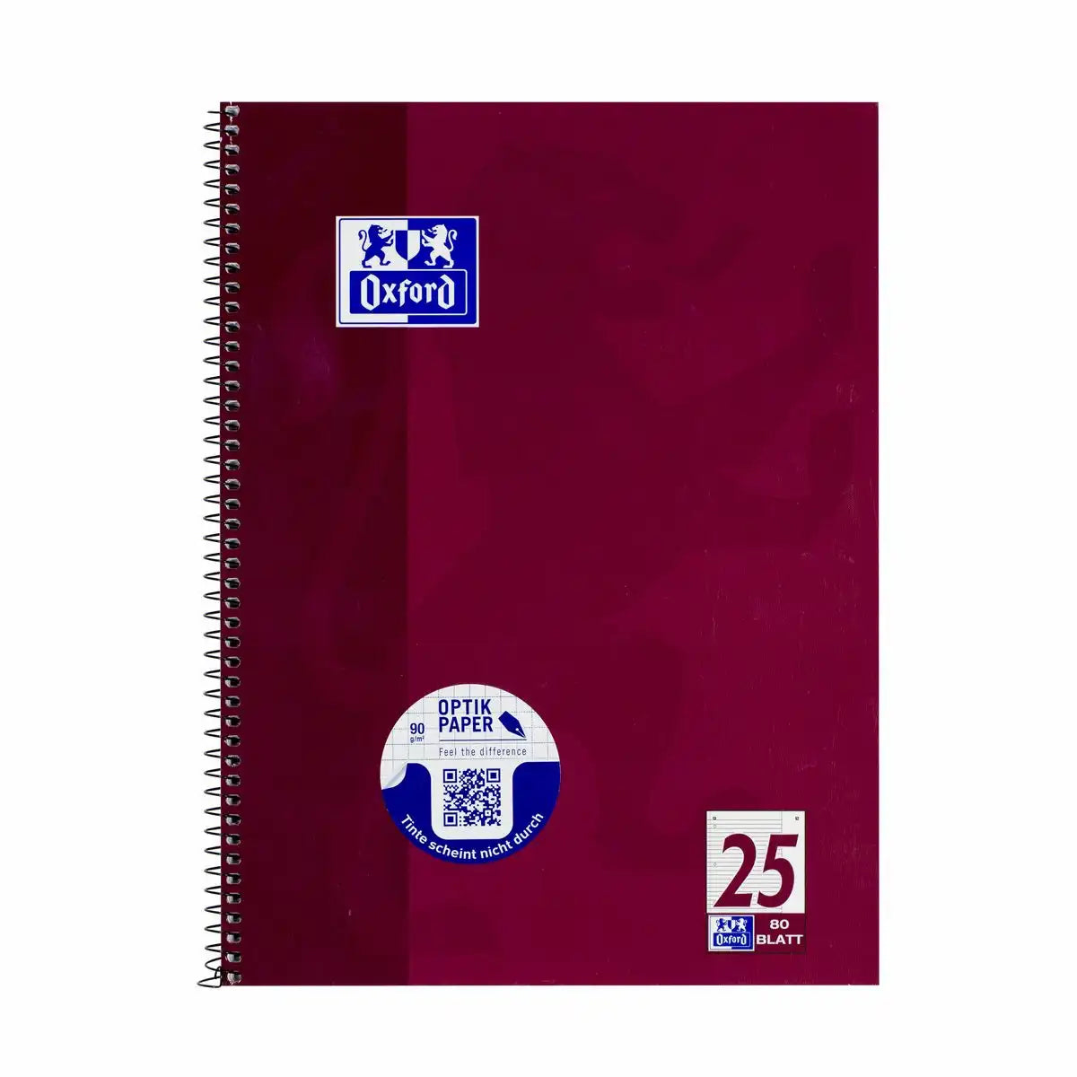 Oxford Collegeblock Lineatur 25 liniert mit weißem Rand 80 Blatt 90g/m² DIN A4