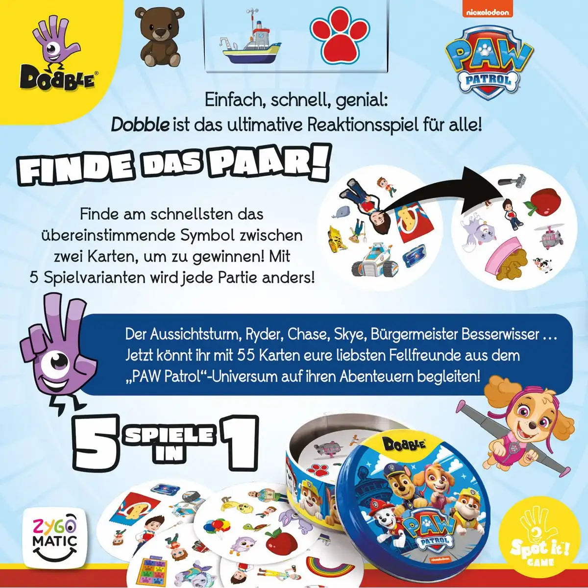 Kartenspiel Dobble Paw Patrol