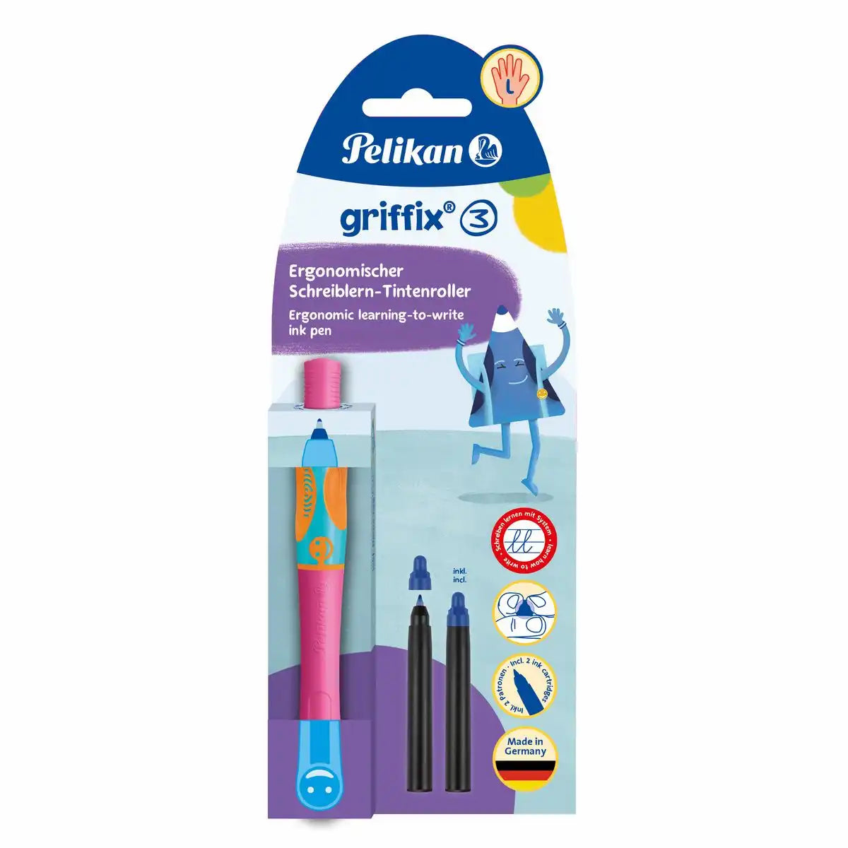 Pelikan Tintenroller griffix für Linkshänder lovely pink