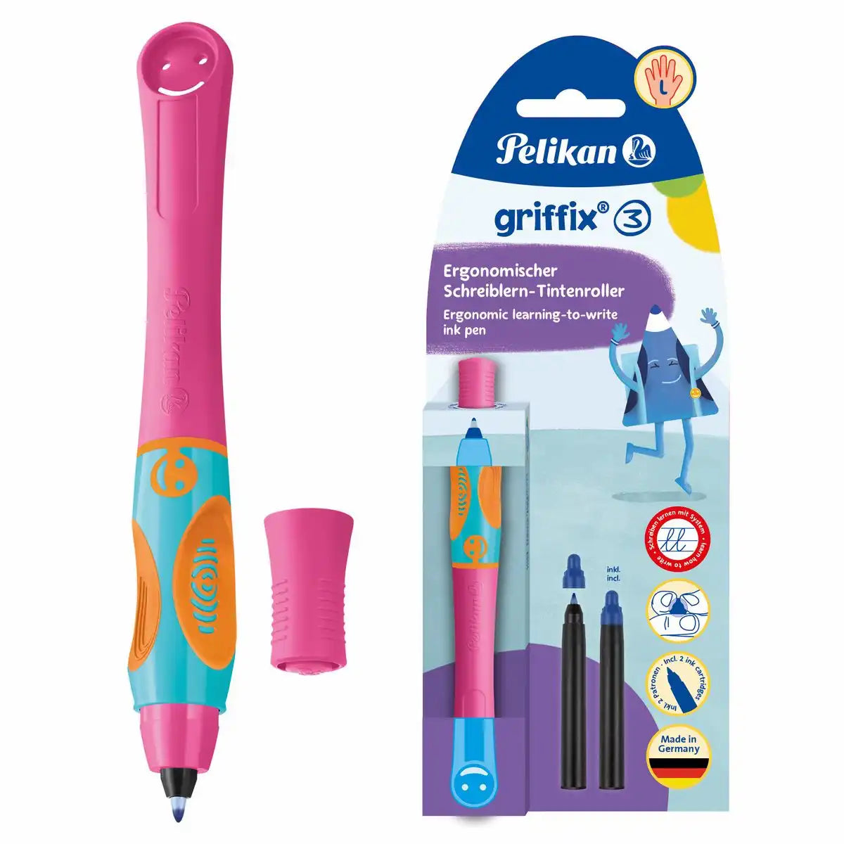 Pelikan Tintenroller griffix für Linkshänder lovely pink