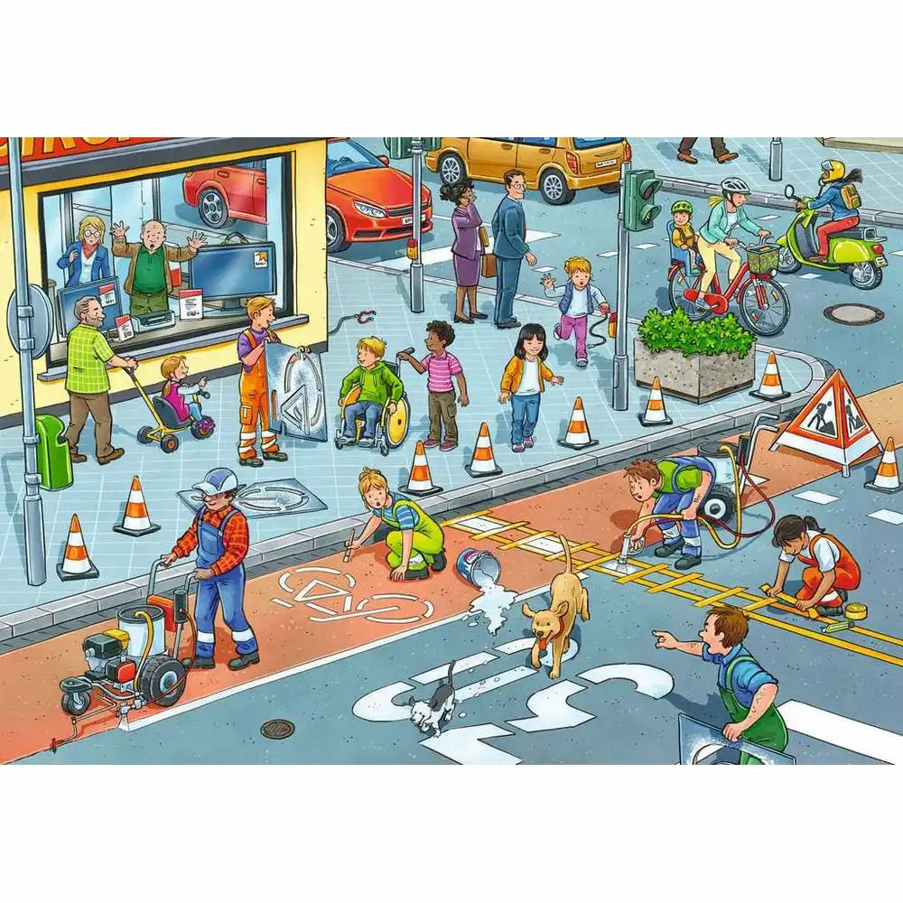 Ravensburger Puzzle 2 X 12 Teile Straßenbaustelle