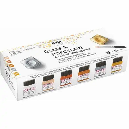 KREUL Glass & Porcelain Farben Classic Metallicfarben 6x20ml