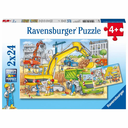 Ravensburger Puzzle 2 X 24 Teile Viel zu tun auf der Baustelle