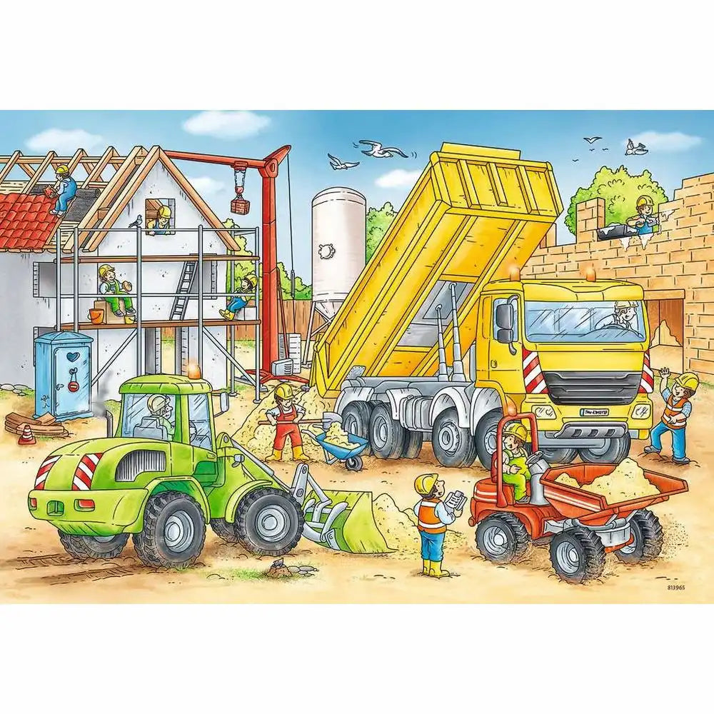Ravensburger Puzzle 2 X 24 Teile Viel zu tun auf der Baustelle