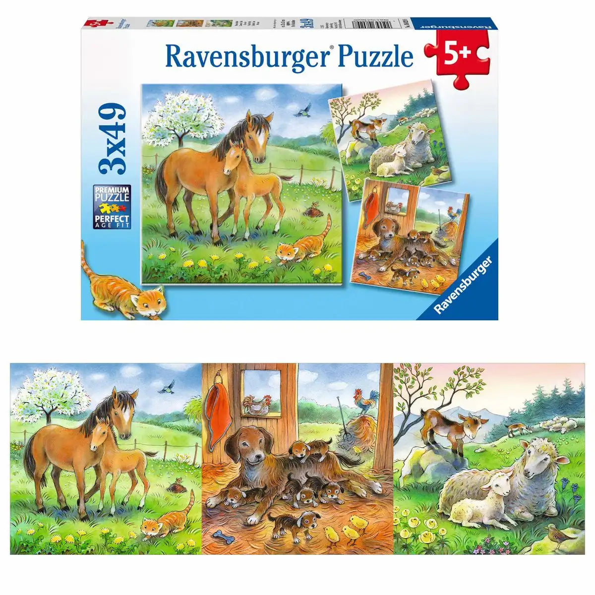 Ravensburger Puzzle 3 X 49 Teile Kuschelzeit