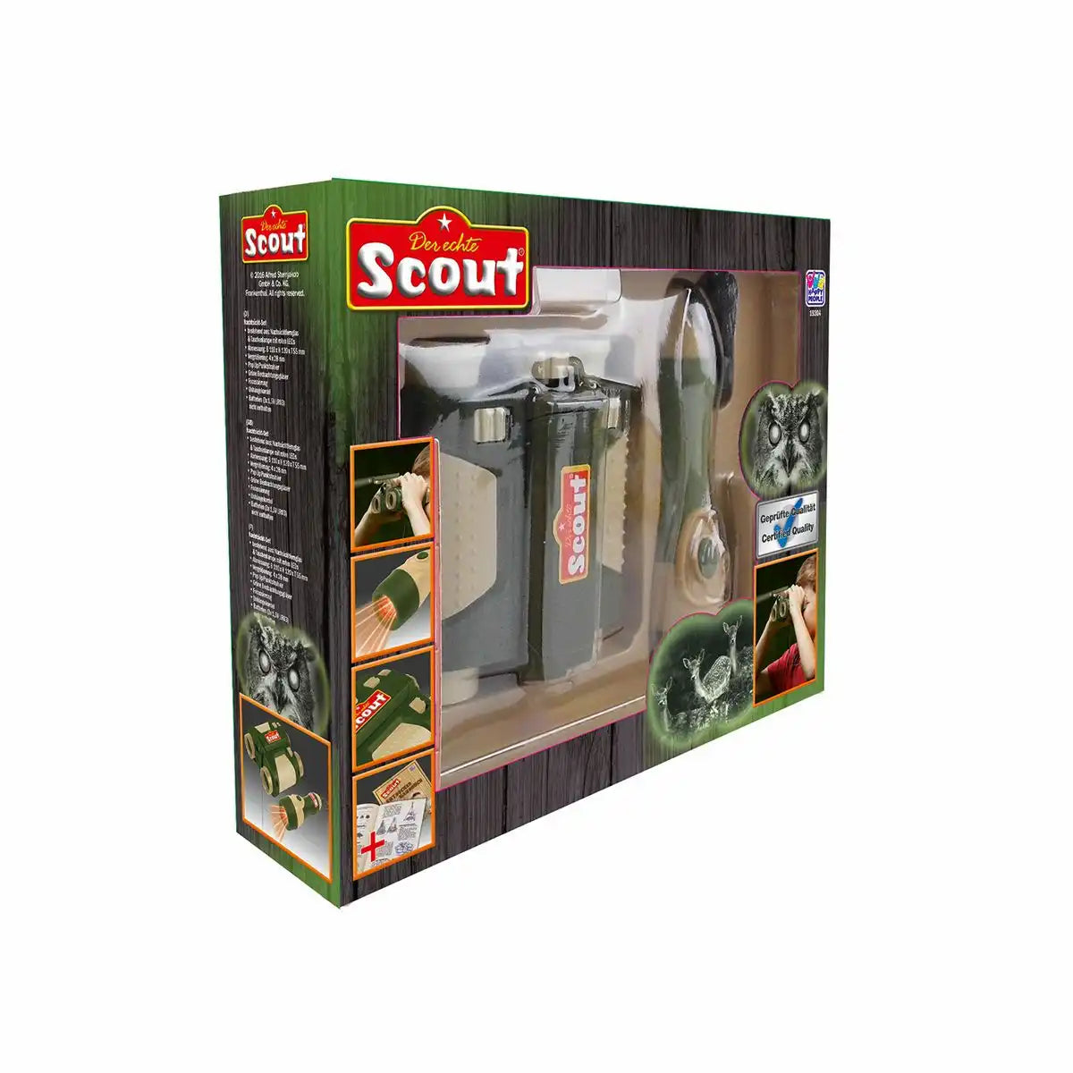 Scout Nachtsichtfernglas und Taschenlampe mit roten LEDs beige/grün