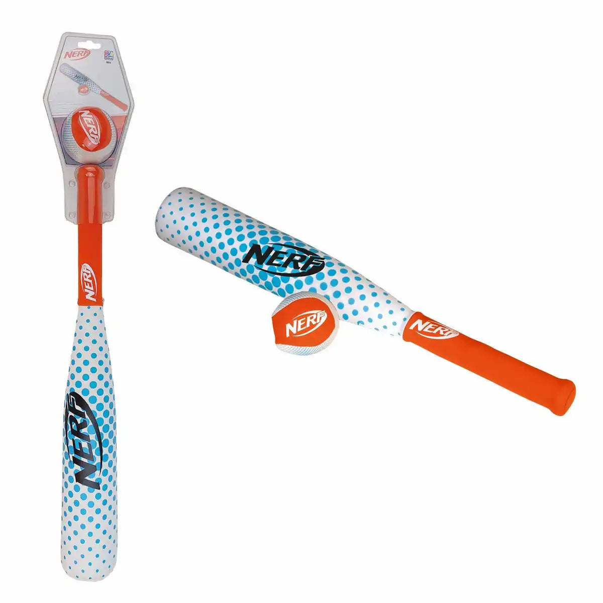 NERF Baseball Set Neopren ab 3 Jahren weiß/blau/orange 14x9x83cm