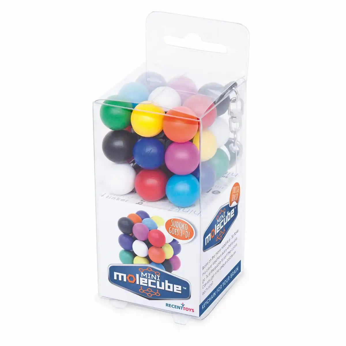Invento Zauberwürfel Mini Mole Cube 3D Puzzle mit Karabiner mehrfarbig