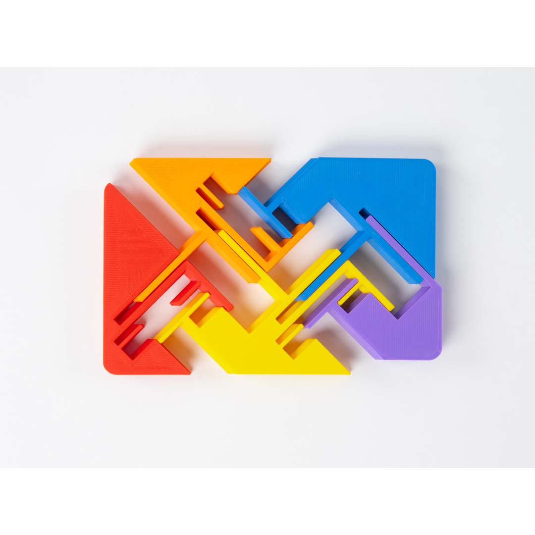 Zigguflat - das ultimative Schiebe-Puzzle, 6 Teile, 3 Formen