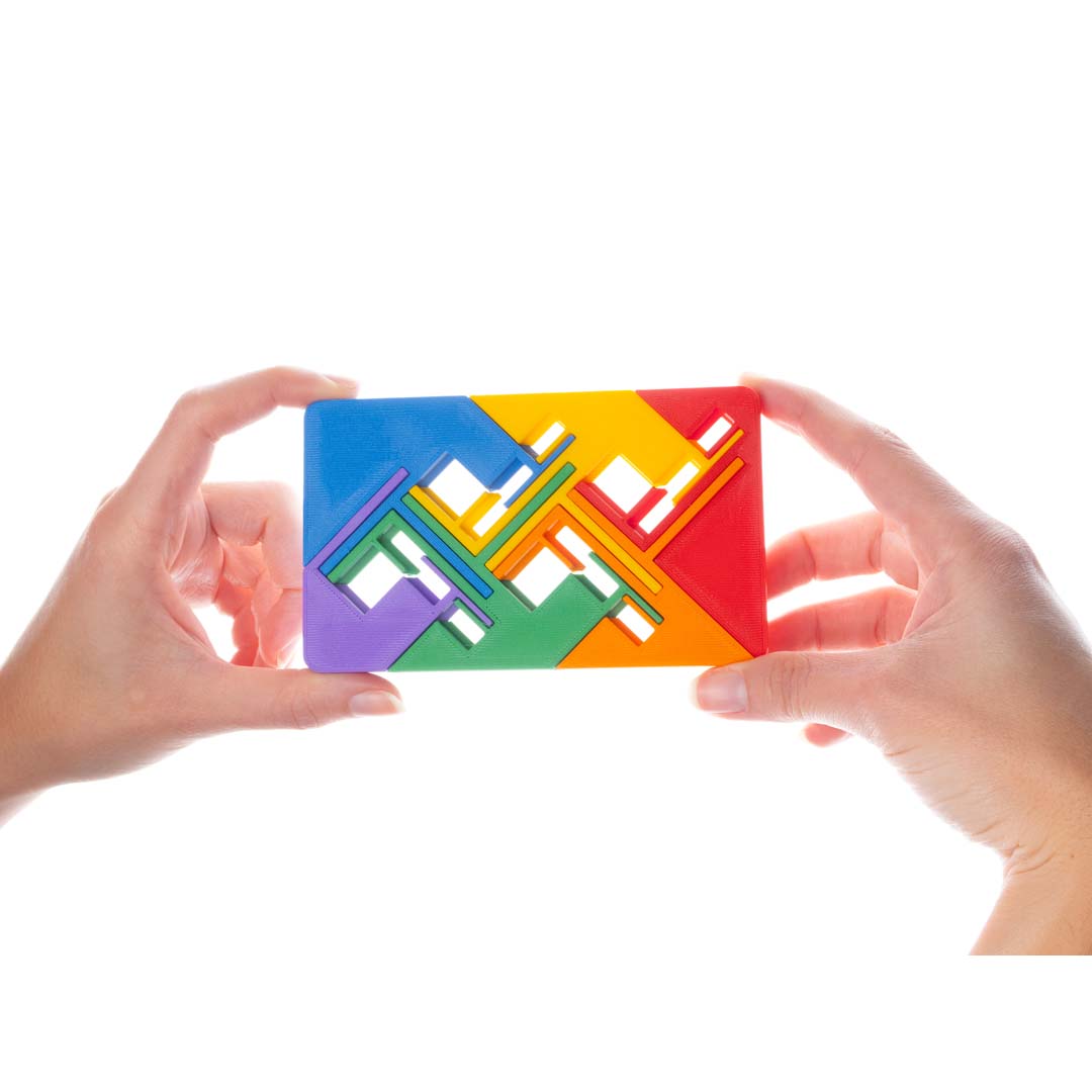 Zigguflat - das ultimative Schiebe-Puzzle, 6 Teile, 3 Formen
