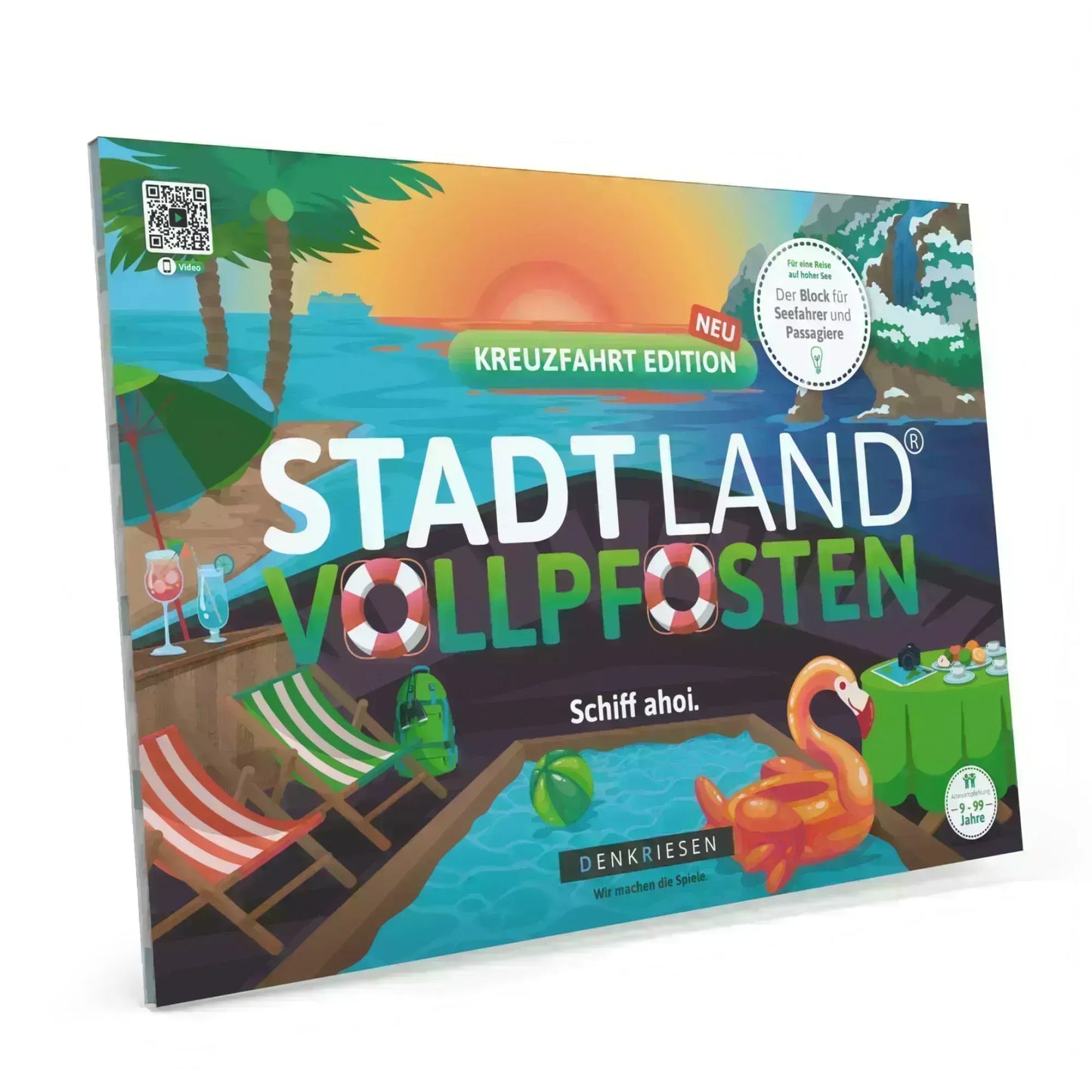 Stadt Land Vollpfosten® Kreuzfahrt Edition – "Schiff ahoi!" | A4 Spielblock