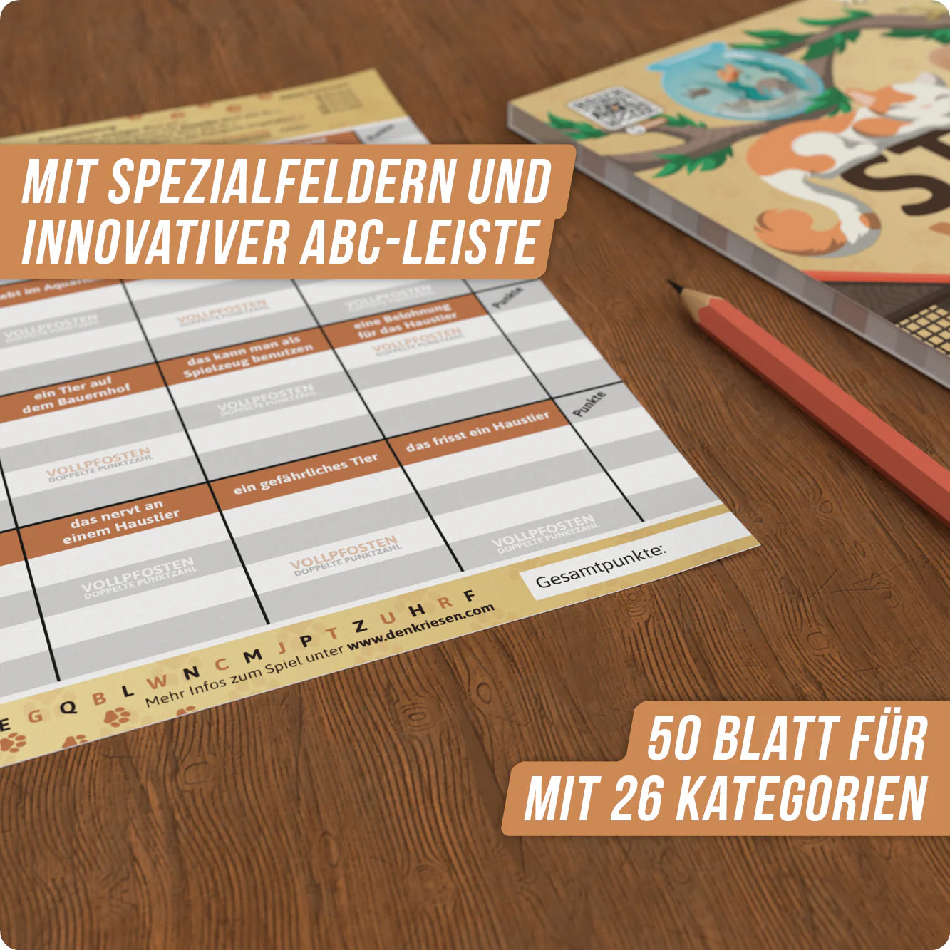 Stadt Land Vollpfosten® Haustier Edition – "Für alle Felle." | A4 Spielblock
