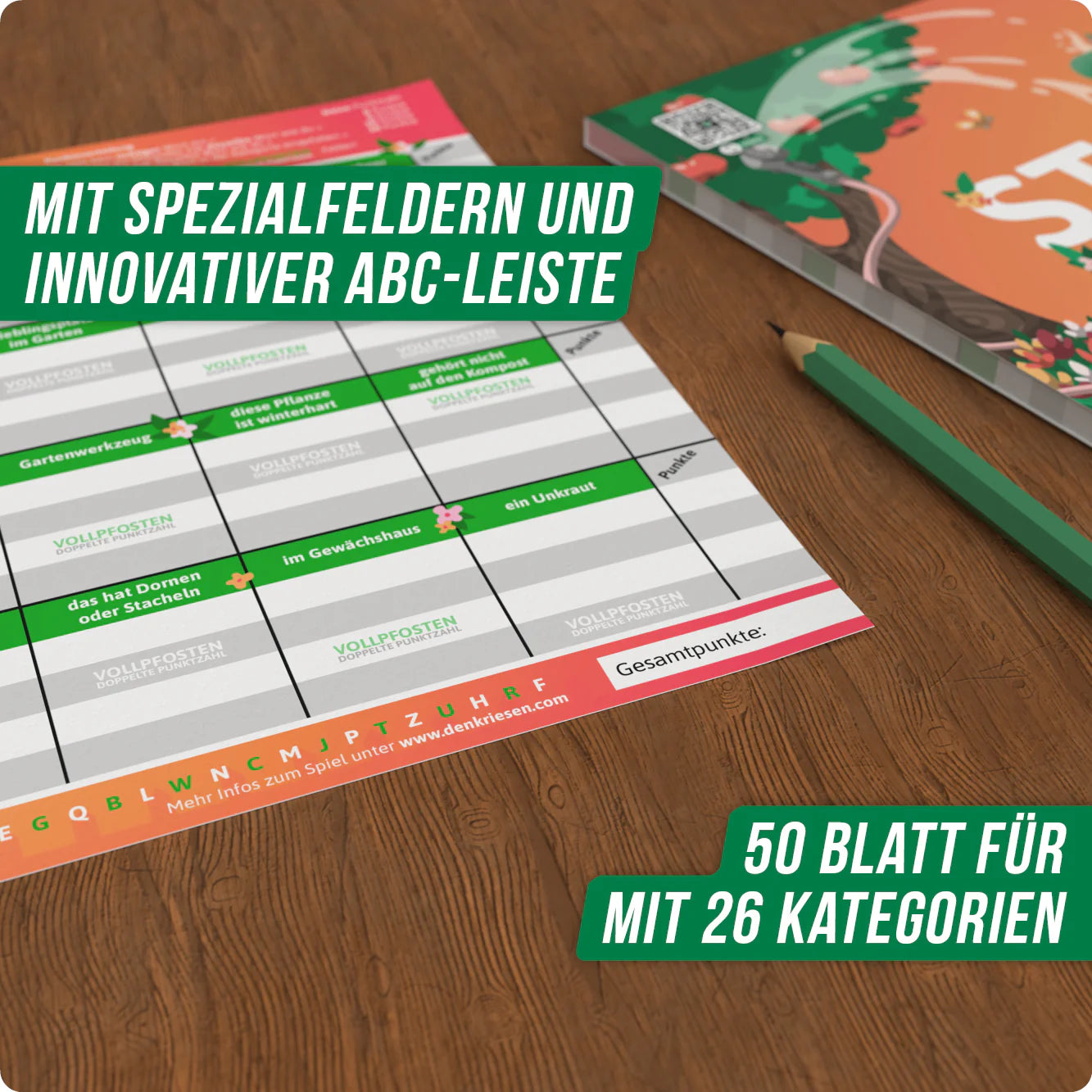Stadt Land Vollpfosten® Garten Edition – "Alles im Grünen." | A4 Spielblock