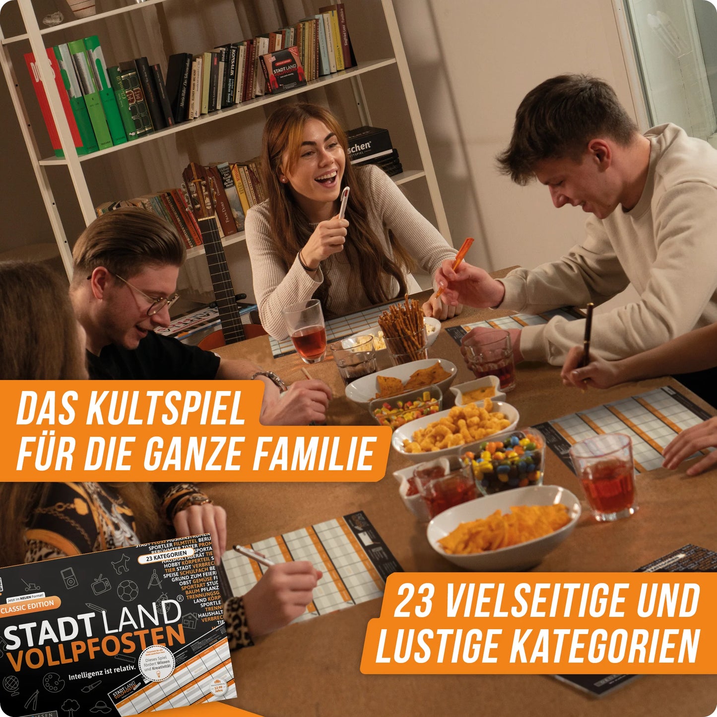Stadt Land Vollpfosten® Classic Edition – "Intelligenz ist relativ." | A4 Spielblock