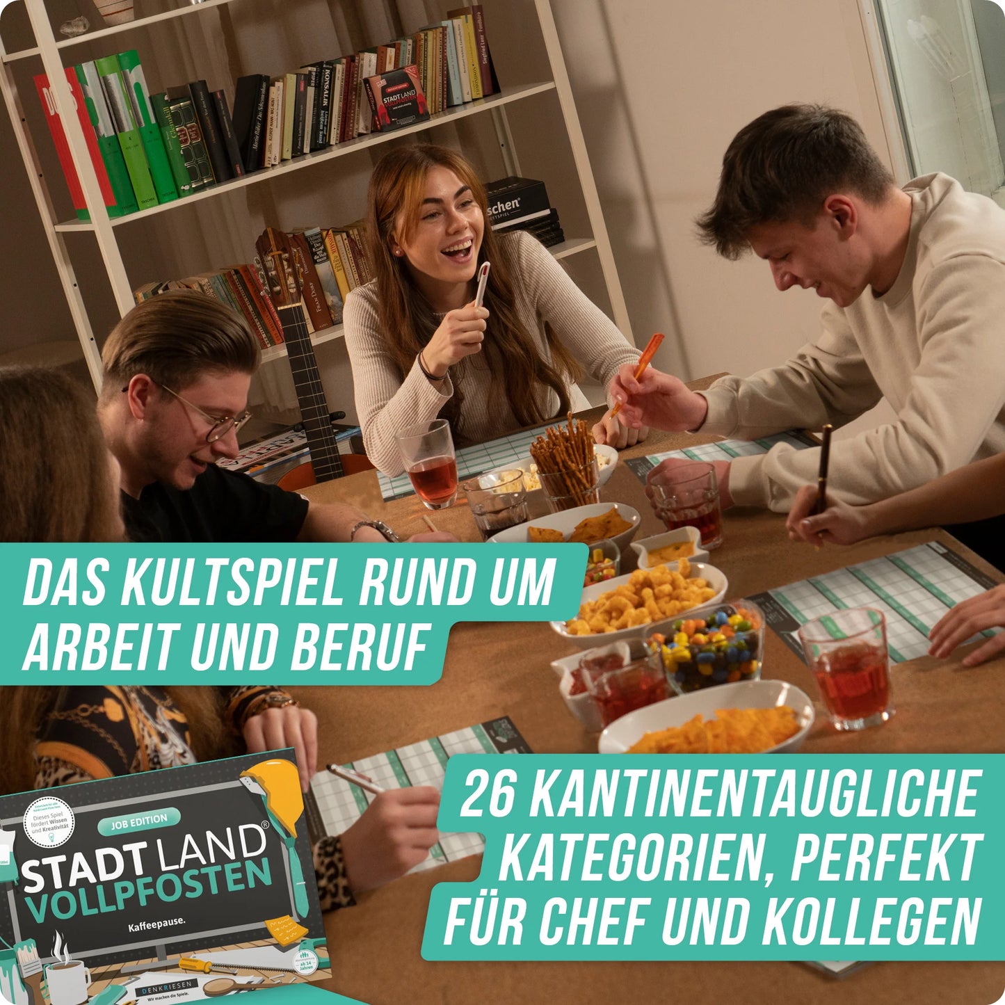 Stadt Land Vollpfosten® Job Edition – "Kaffeepause." | A4 Spielblock