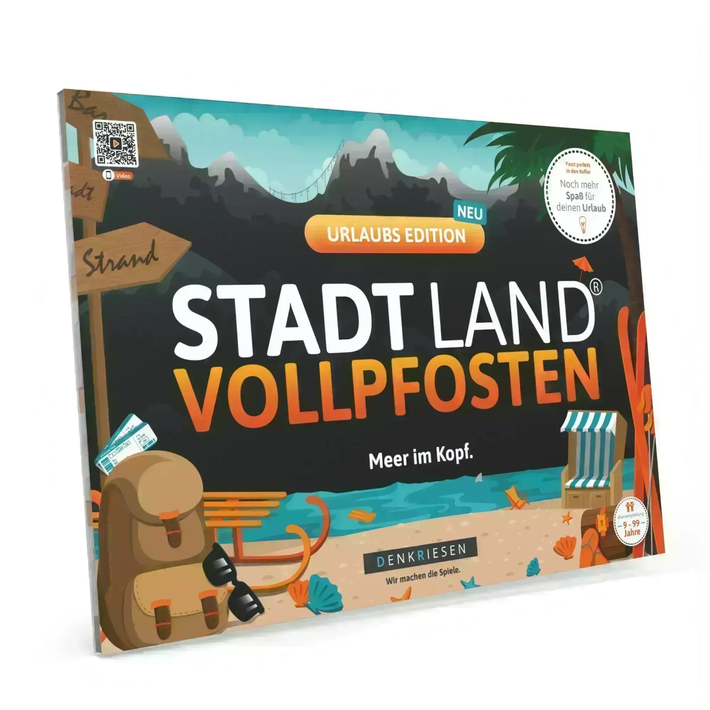 Stadt Land Vollpfosten® Urlaubs Edition – "Meer im Kopf." | A4 Spielblock