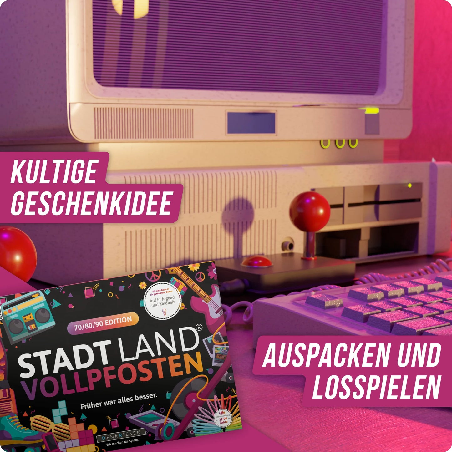 Stadt Land Vollpfosten® 70/80/90 Edition – "Früher war alles besser." | A4 Spielblock
