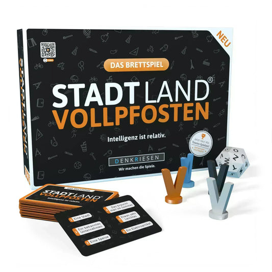 Stadt Land Vollpfosten® Das Brettspiel | Grundspiel – "Intelligenz ist relativ."