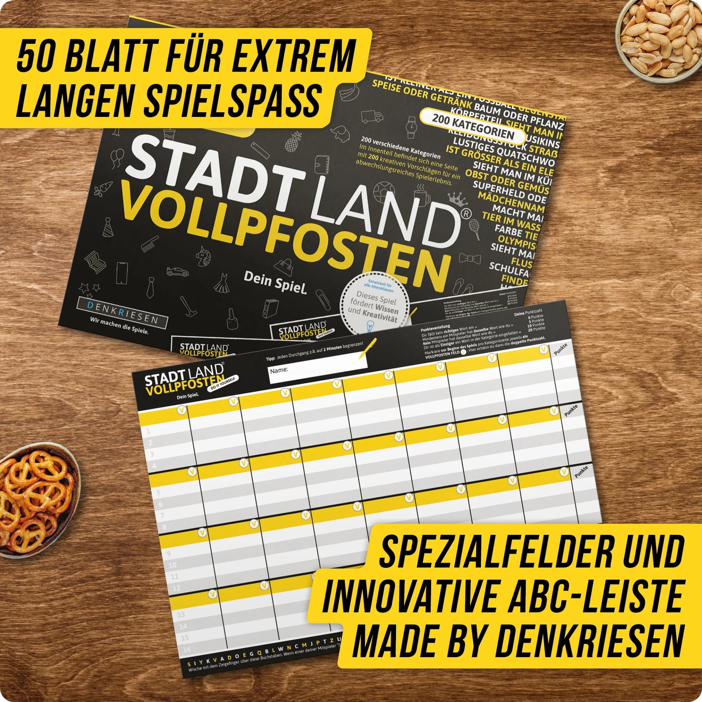Stadt Land Vollpfosten® Do It Yourself Edition – "Dein Spiel." | A4 Spielblock