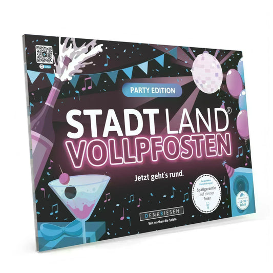Stadt Land Vollpfosten® Party Edition – "Jetzt geht's rund." | A4 Spielblock